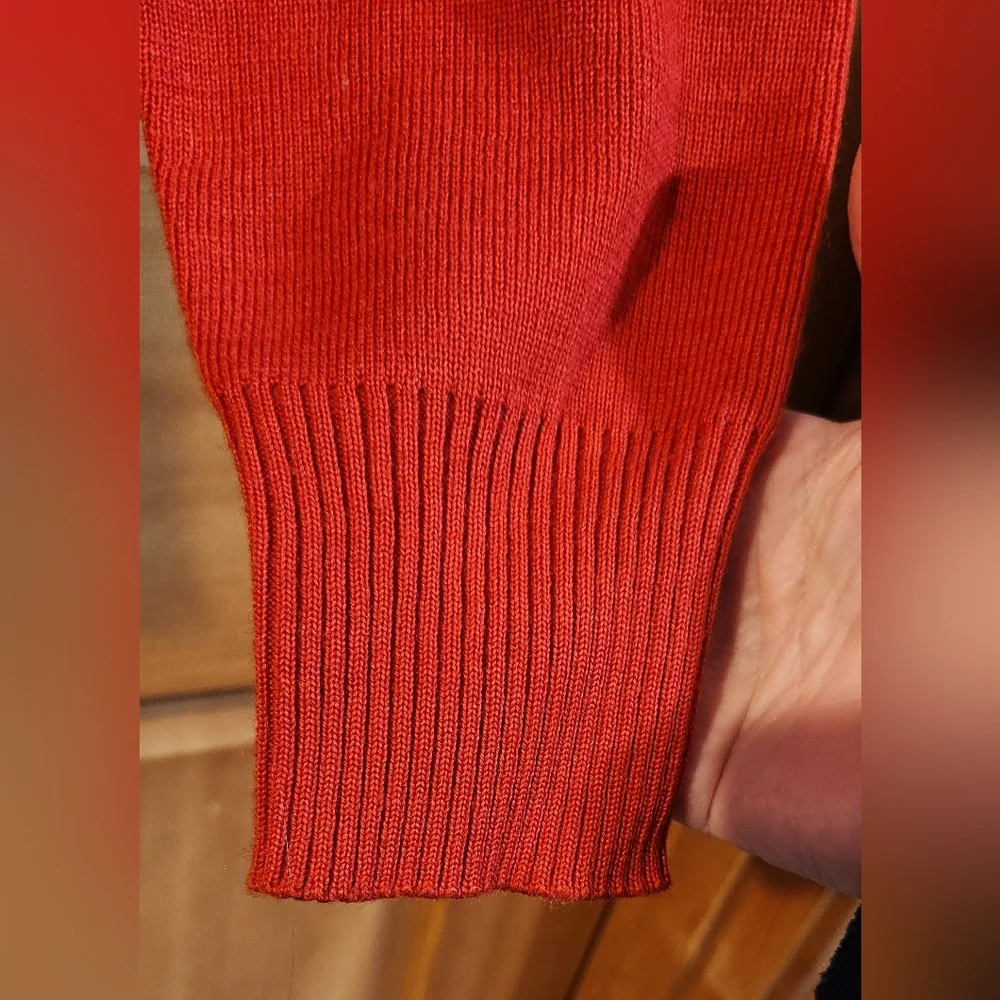 Obermeyer vintage ski sweater red women’s size M mock neck 1/4 zip - Picture 9 of 10
